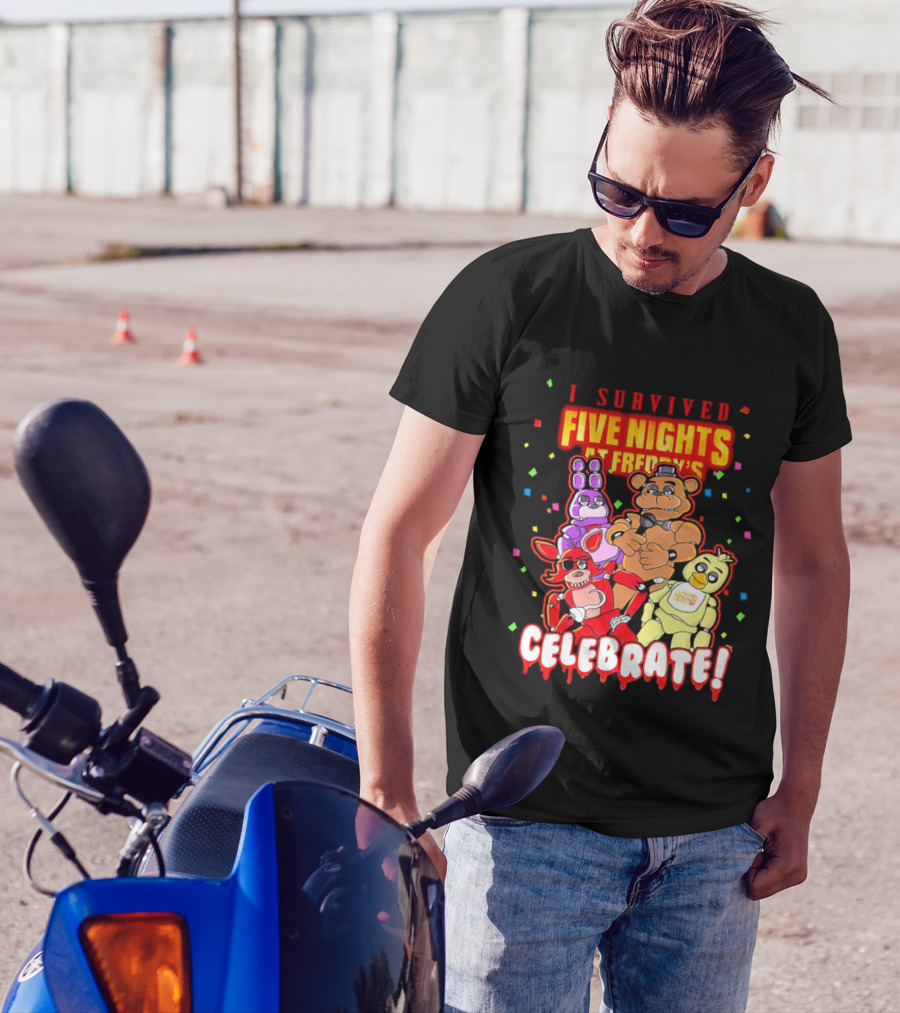 I Survived Five Nights At Freddy’s Celebrate Freddy Bonnie Chica Foxy T-Shirt