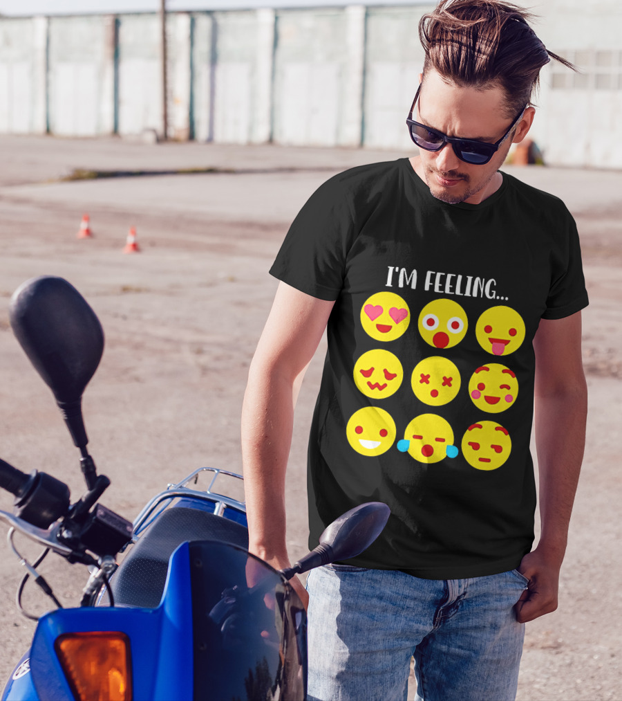 I'm Feeling Emoticon Mood Swings Expressed Through Emoji Faces T-Shirt