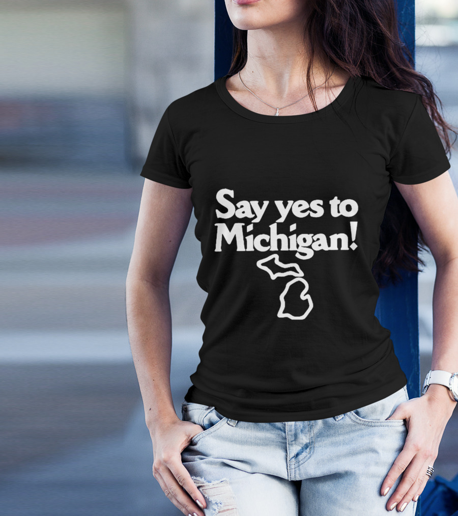Jack White Say Yes To Michigan Outline T-Shirt