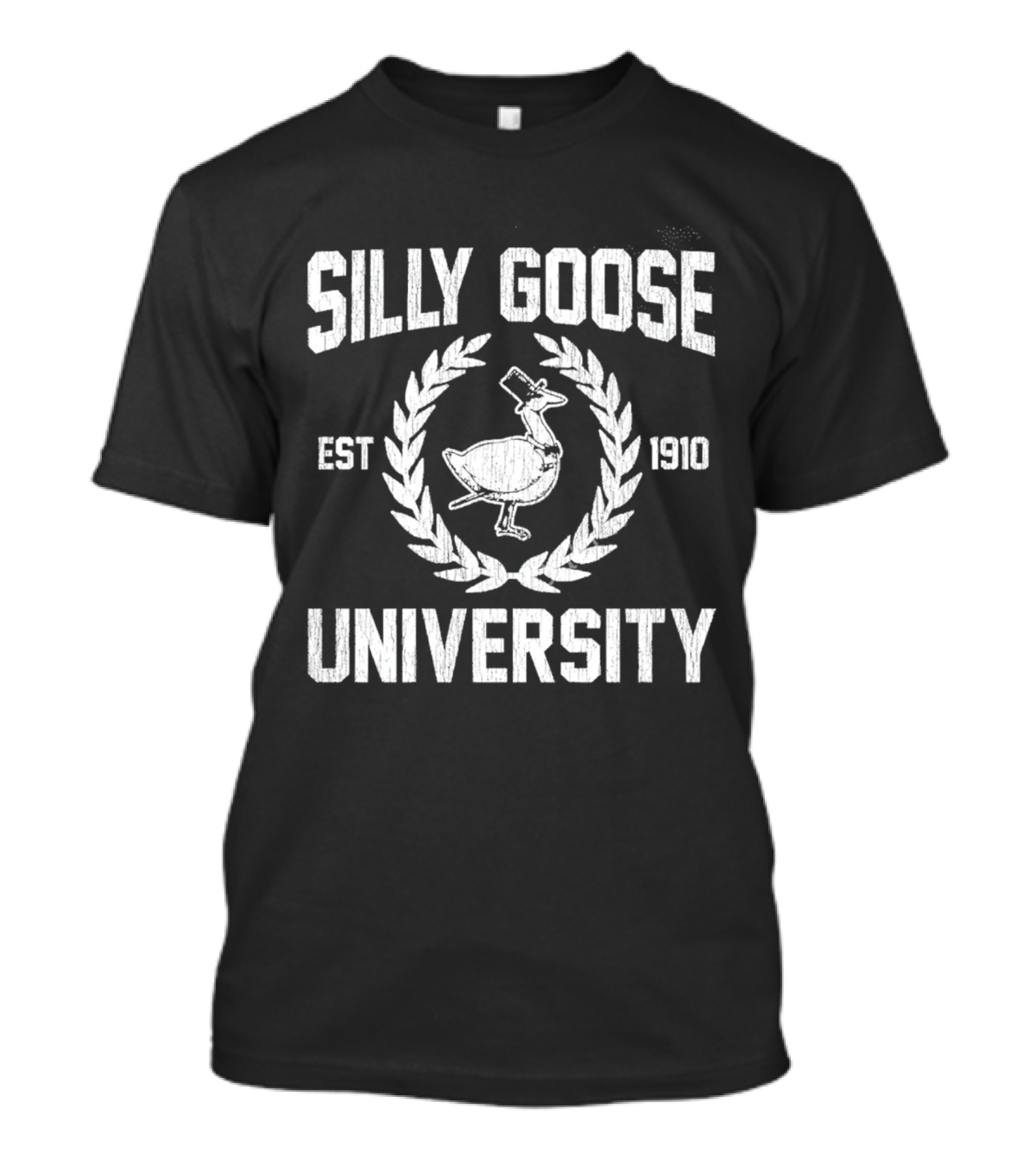 Silly Goose University Est 1910 Top Hat Laurel Crest T-Shirt
