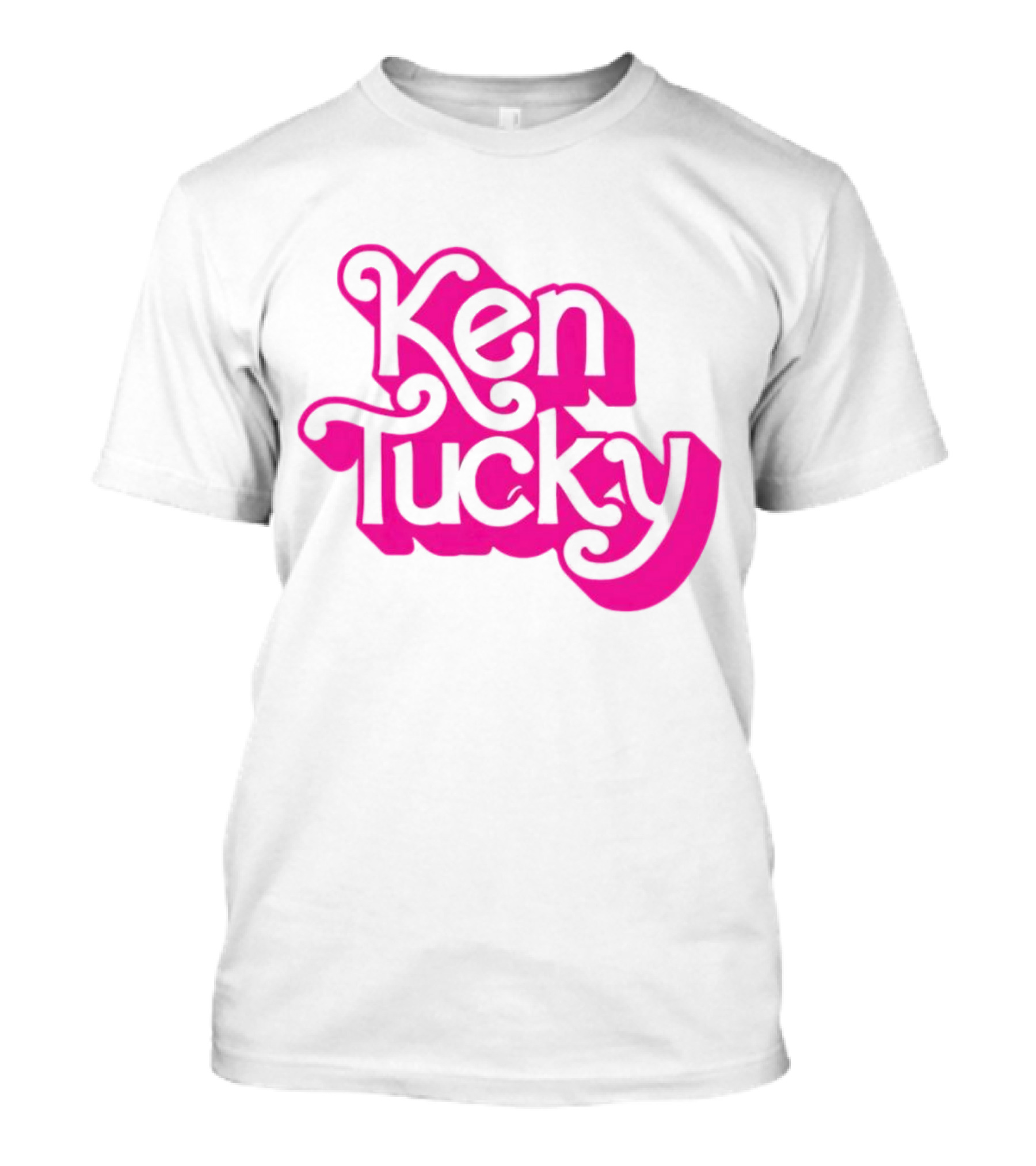 Ken Tucky Ken-Ergy Barbie Retro Bold Pink Letters T-Shirt