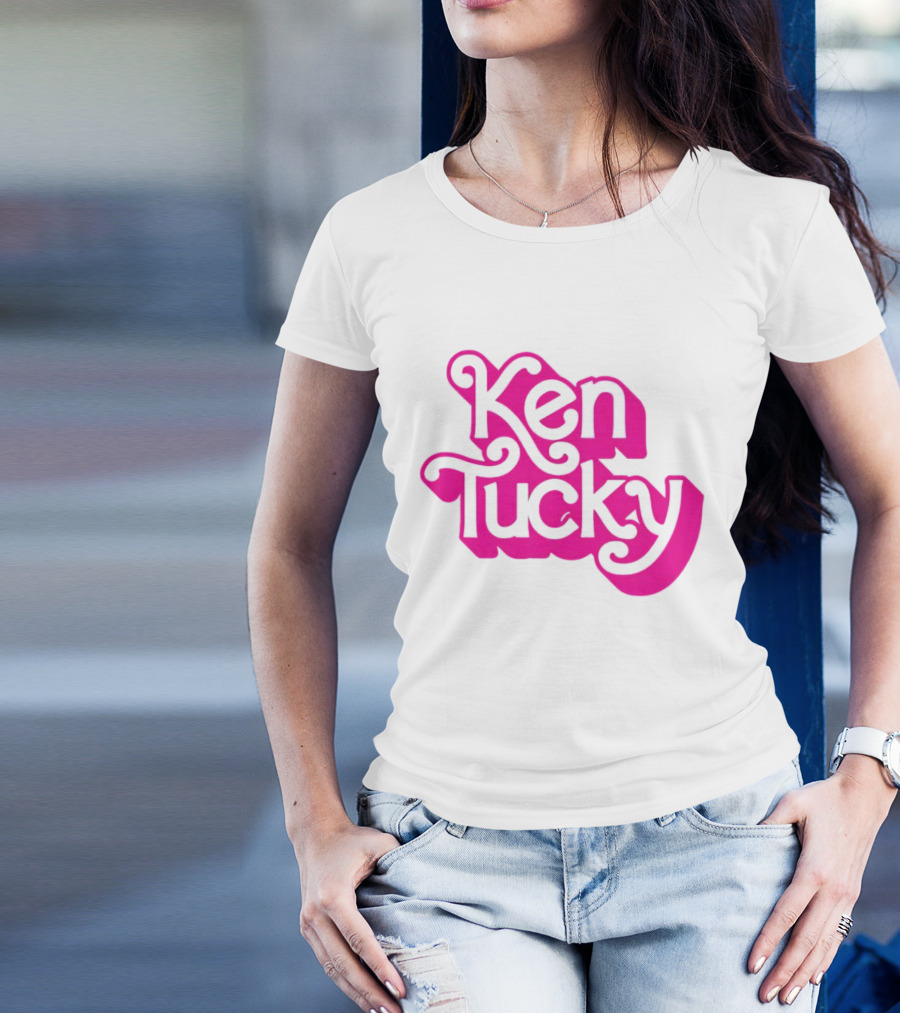 Ken Tucky Ken-Ergy Barbie Retro Bold Pink Letters T-Shirt