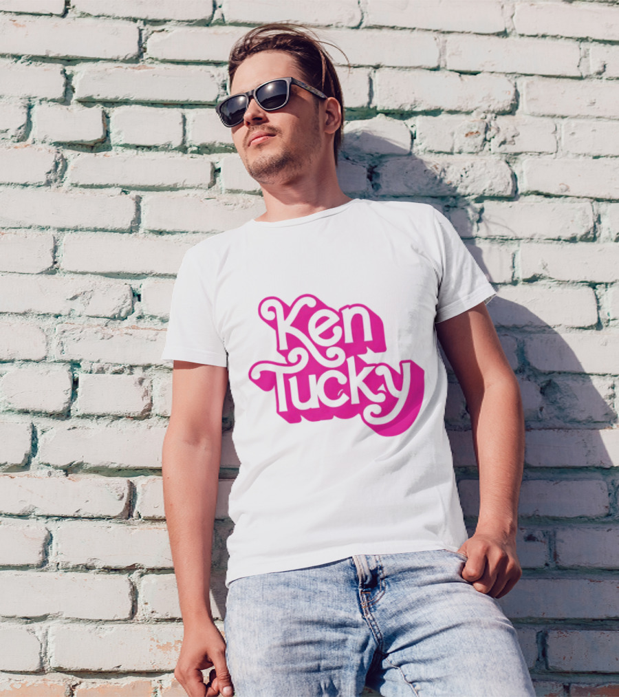 Ken Tucky Ken-Ergy Barbie Retro Bold Pink Letters T-Shirt