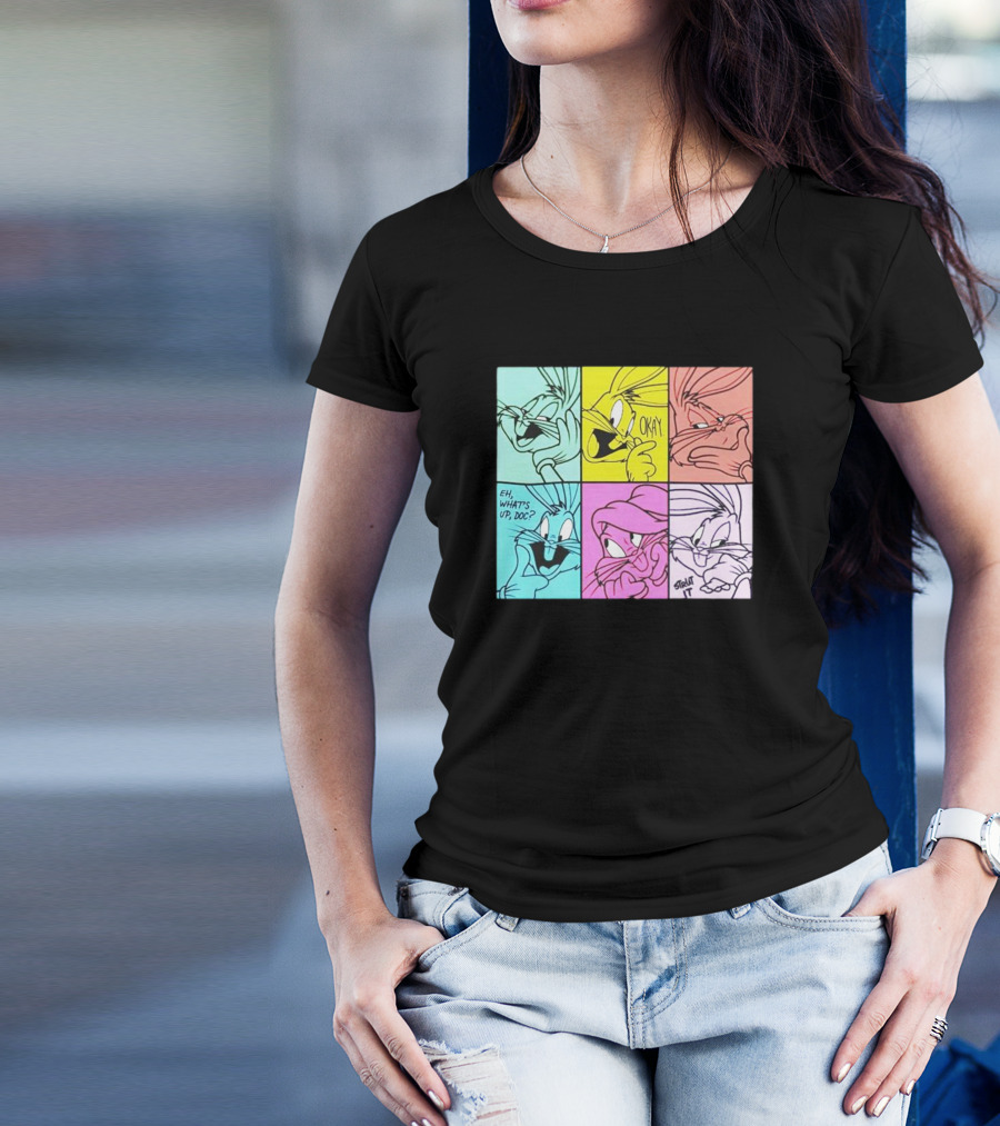 Looney Tunes Bugs Bunny Pop Art Color Blocks Eh What's Up Doc Okay Thbt It T-Shirt