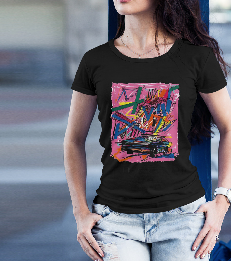 Le Arevey Car Draw Abstract Street T-Shirt