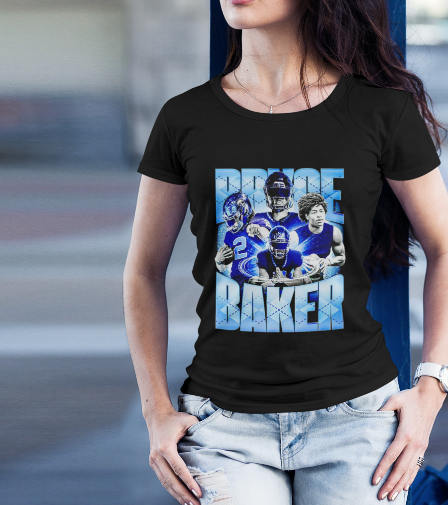 Bryce Baker East Forsyth Football Blue Graphics T-Shirt