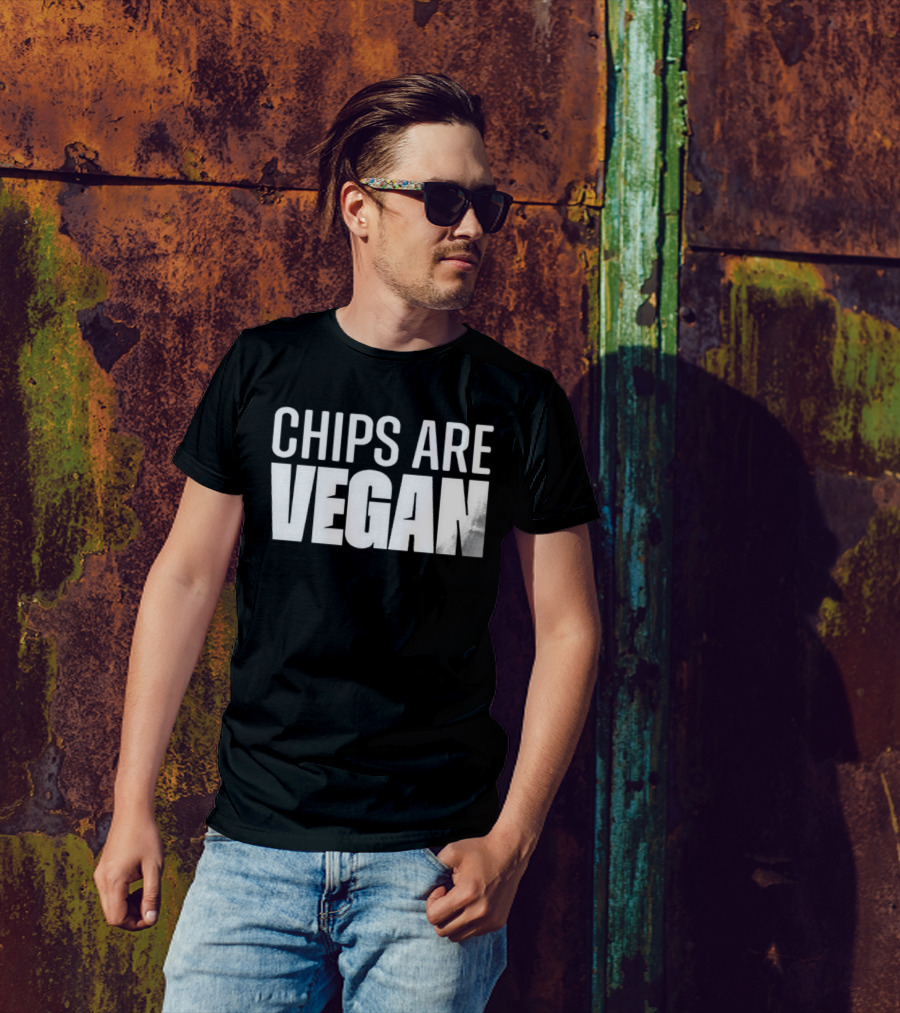 CHIPS ARE VEGAN Bold Minimalist T-Shirt