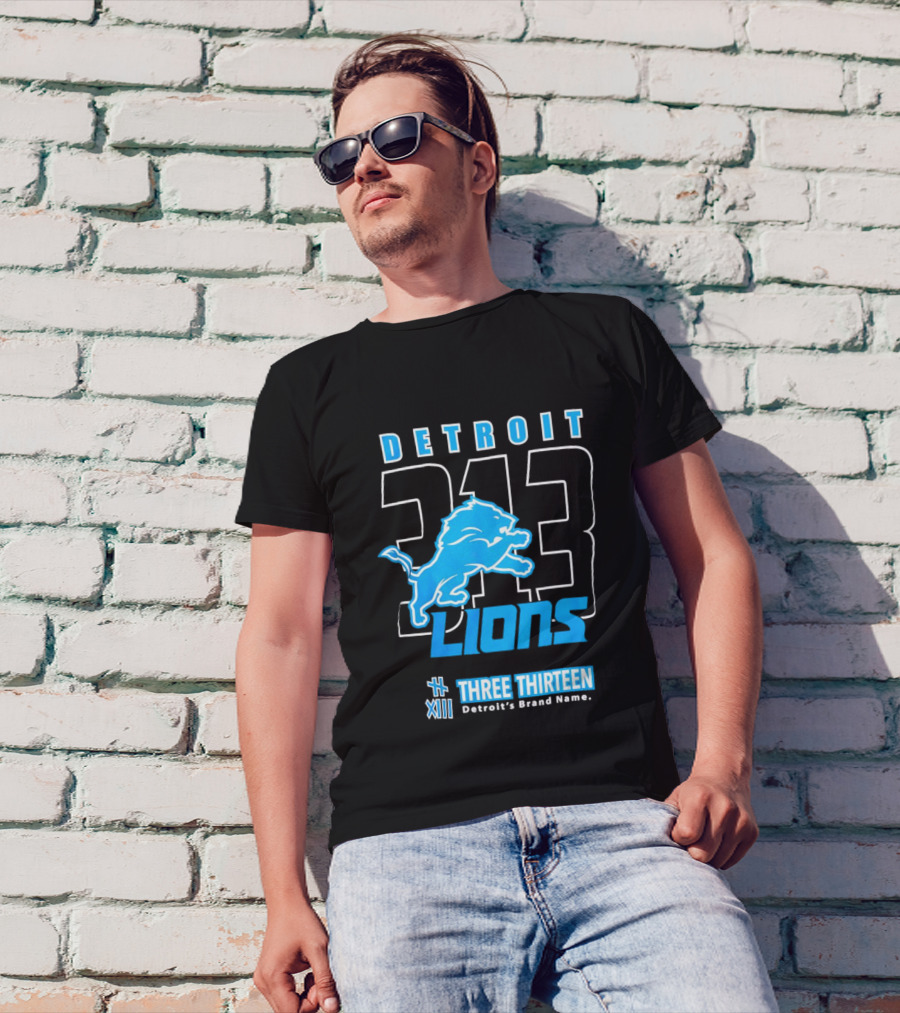 Detroit 313 Detroit Lions Three Thirteen XIII Brand Name T-Shirt