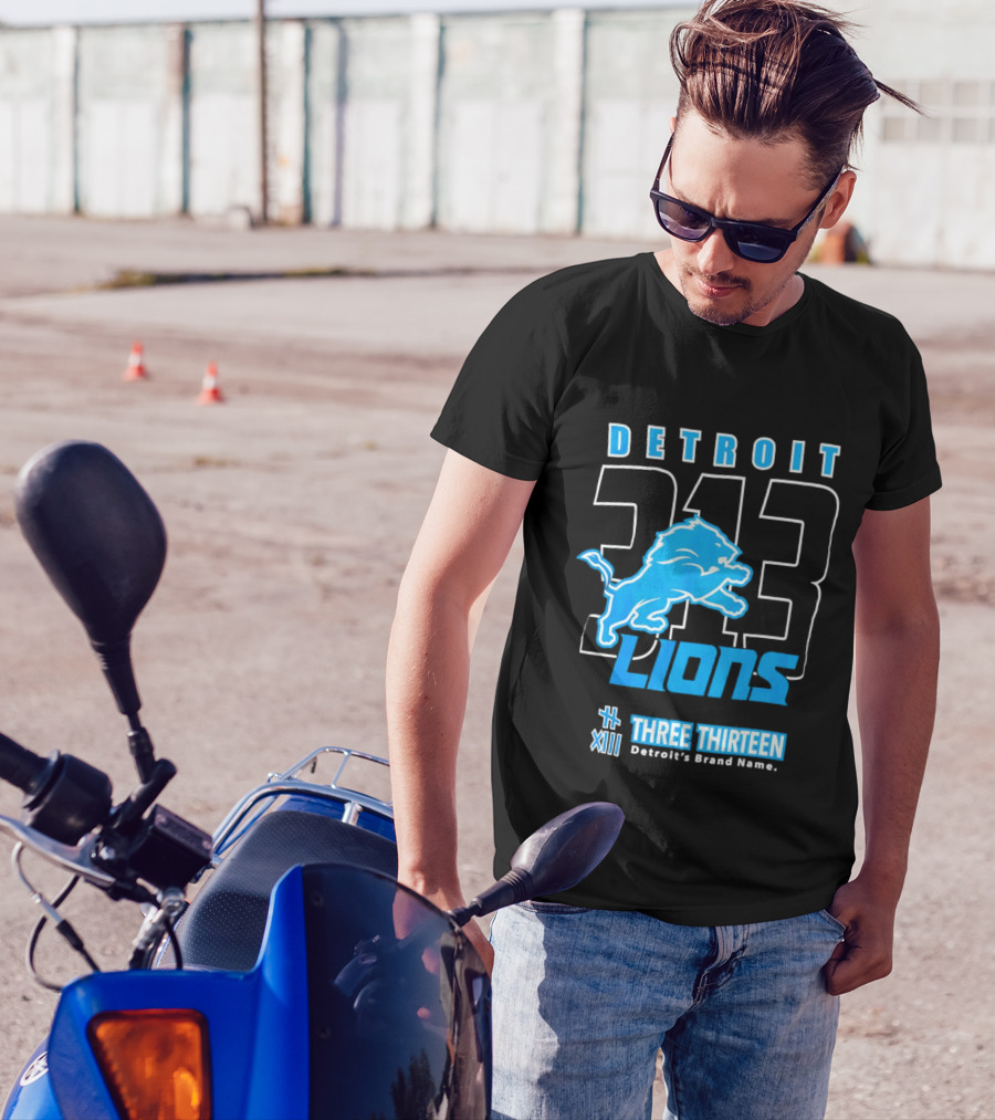 Detroit 313 Detroit Lions Three Thirteen XIII Brand Name T-Shirt