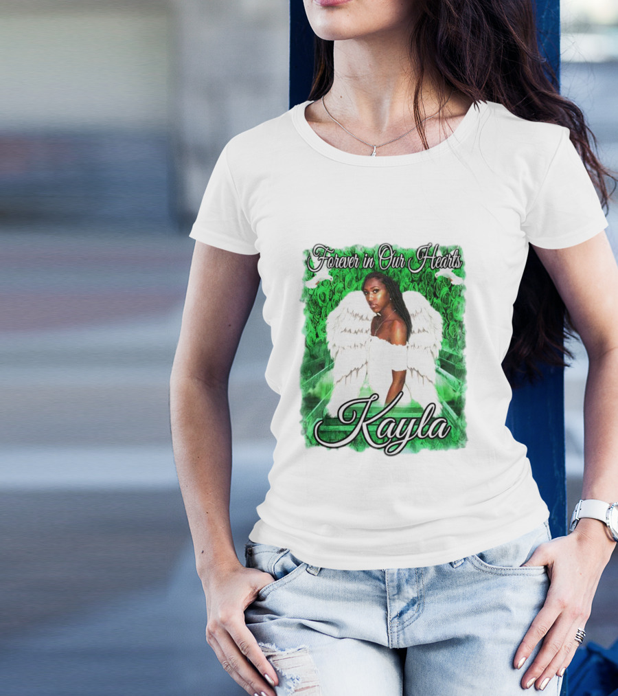 Forever In Our Hearts Kayla Angel Wings And Green T-Shirt