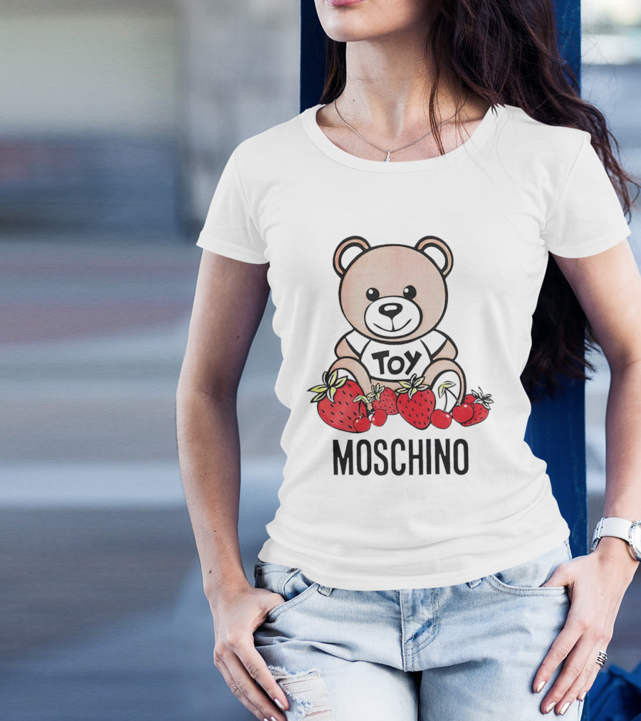 MOSCHINO Toy Bear With Strawberries T-Shirt
