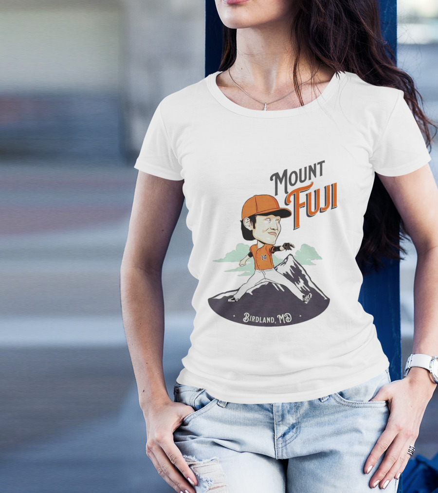 Mount Fuji Birdland MD Baseball Cartoon Character T-Shirt