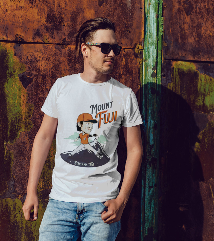 Mount Fuji Birdland MD Baseball Cartoon Character T-Shirt