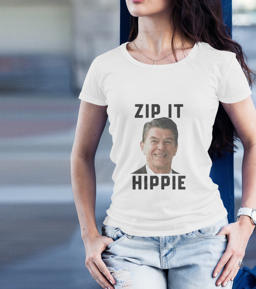 Zip It Hippie Ronald Reagan T-Shirt