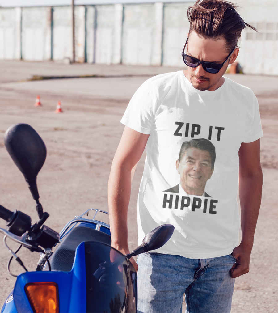 Zip It Hippie Ronald Reagan T-Shirt