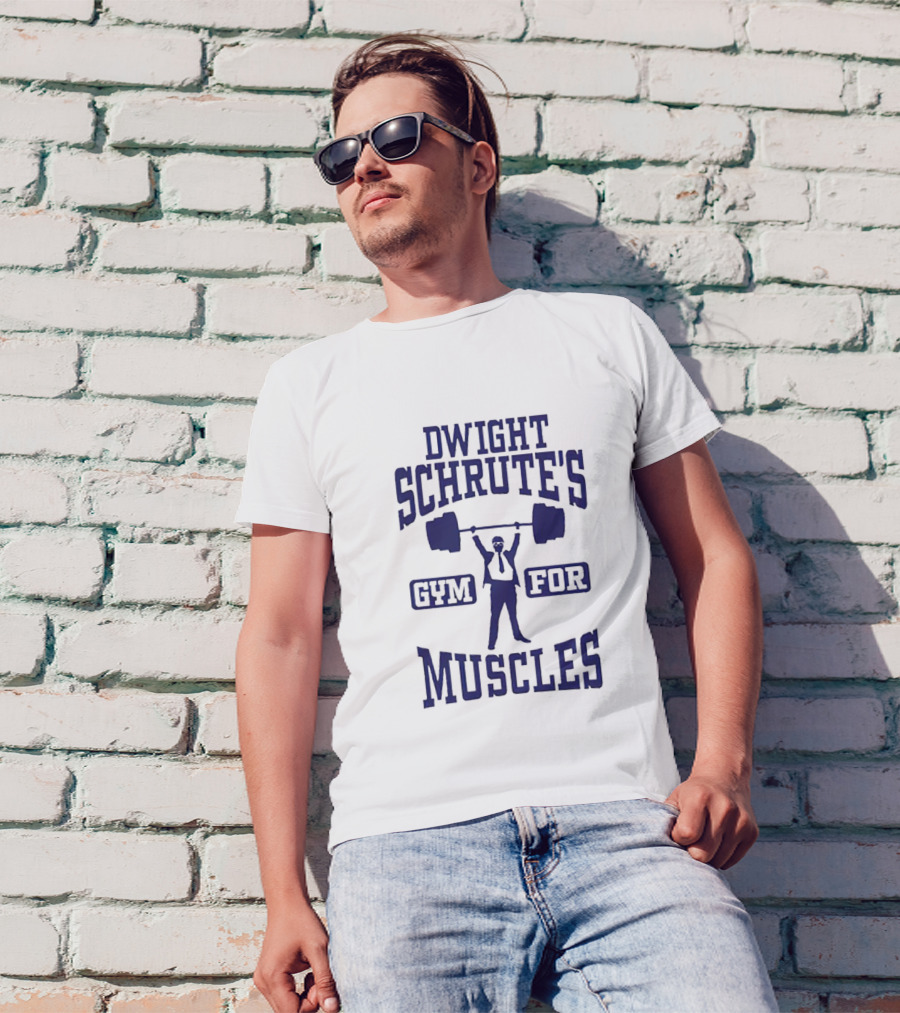 Dwight Schrute's Gym For Muscles Weightlifting Icon Fitness T-Shirt