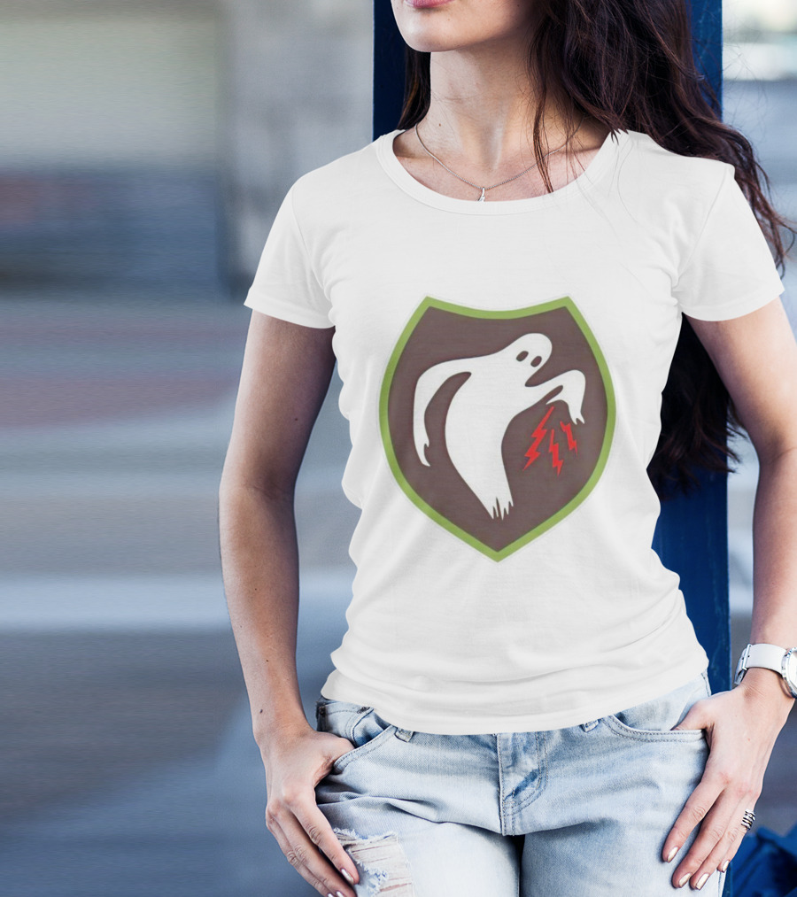 Ghost Army Shield Emblem With Lightning Bolts T-Shirt