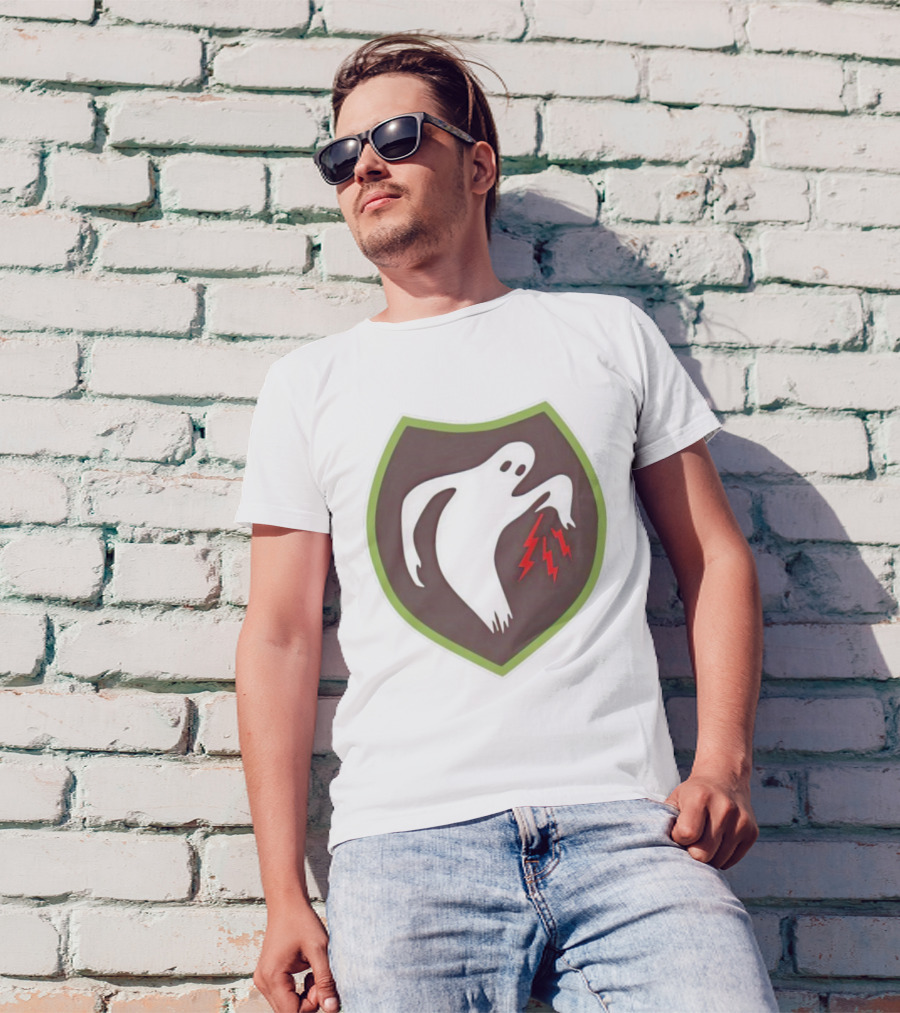 Ghost Army Shield Emblem With Lightning Bolts T-Shirt