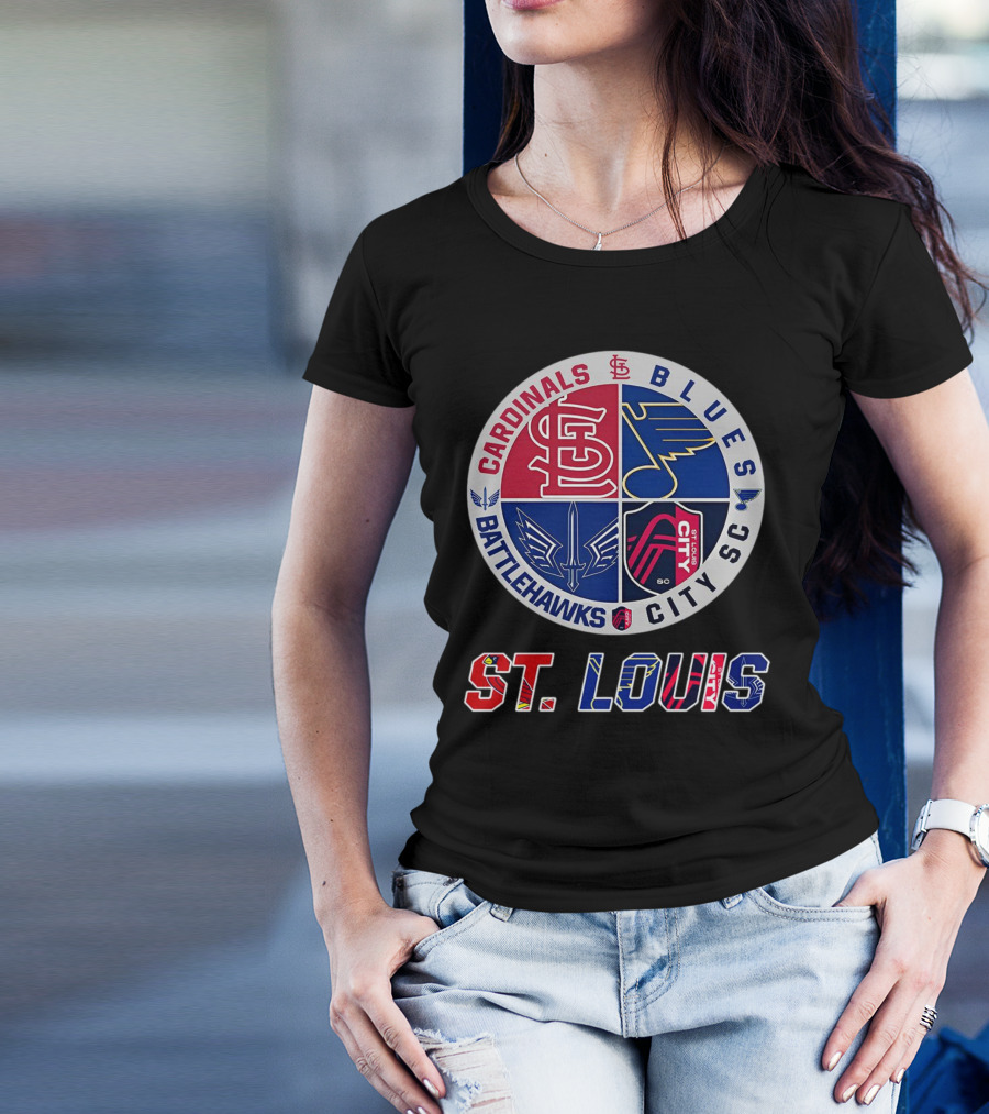 St. Louis Cardinals Blues Battlehawks City SC Sports Circle T-Shirt