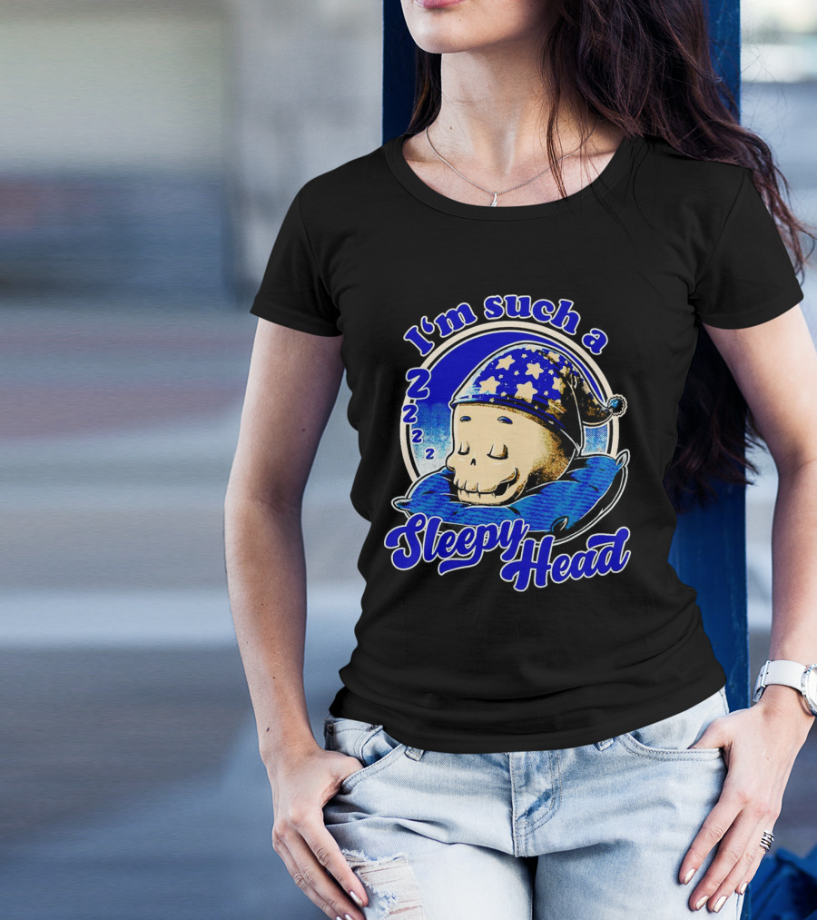 I'm Such A Sleepy Head Skull With Stars And ZZZs T-Shirt