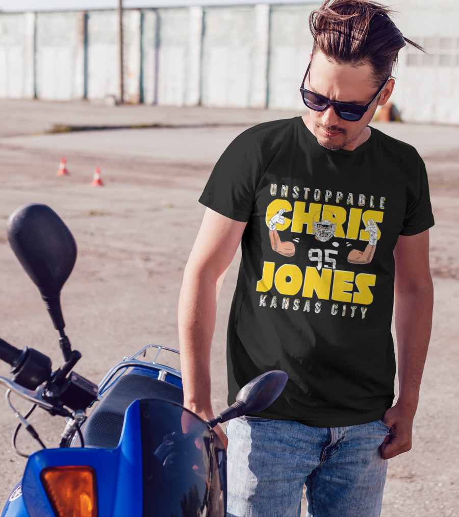 Unstoppable Chris Jones 95 Kansas City Football Energetic Champion T-Shirt