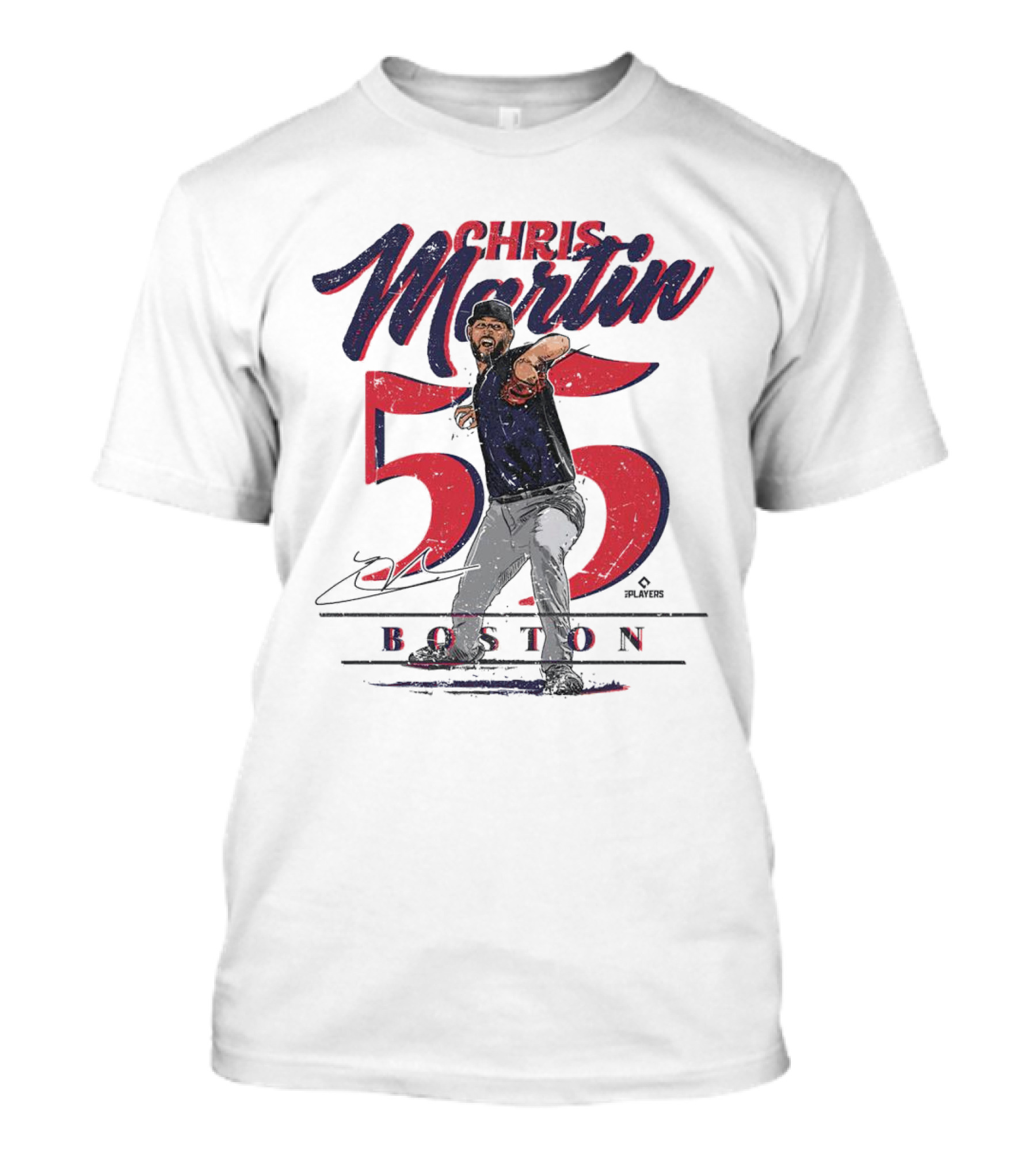 Chris Martin 55 Boston Red Sox Signature T-Shirt