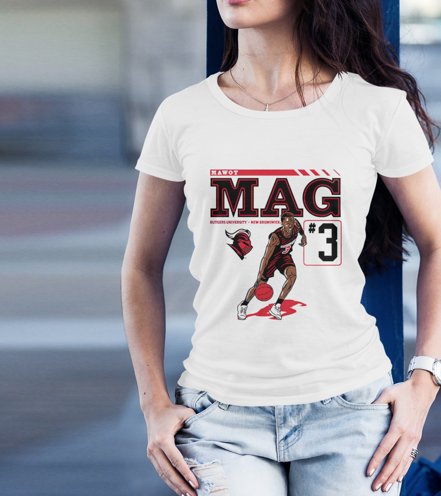 Mawot Mag #3 Rutgers Scarlet Knights Basketball Caricature Rutgers University New Brunswick T-Shirt