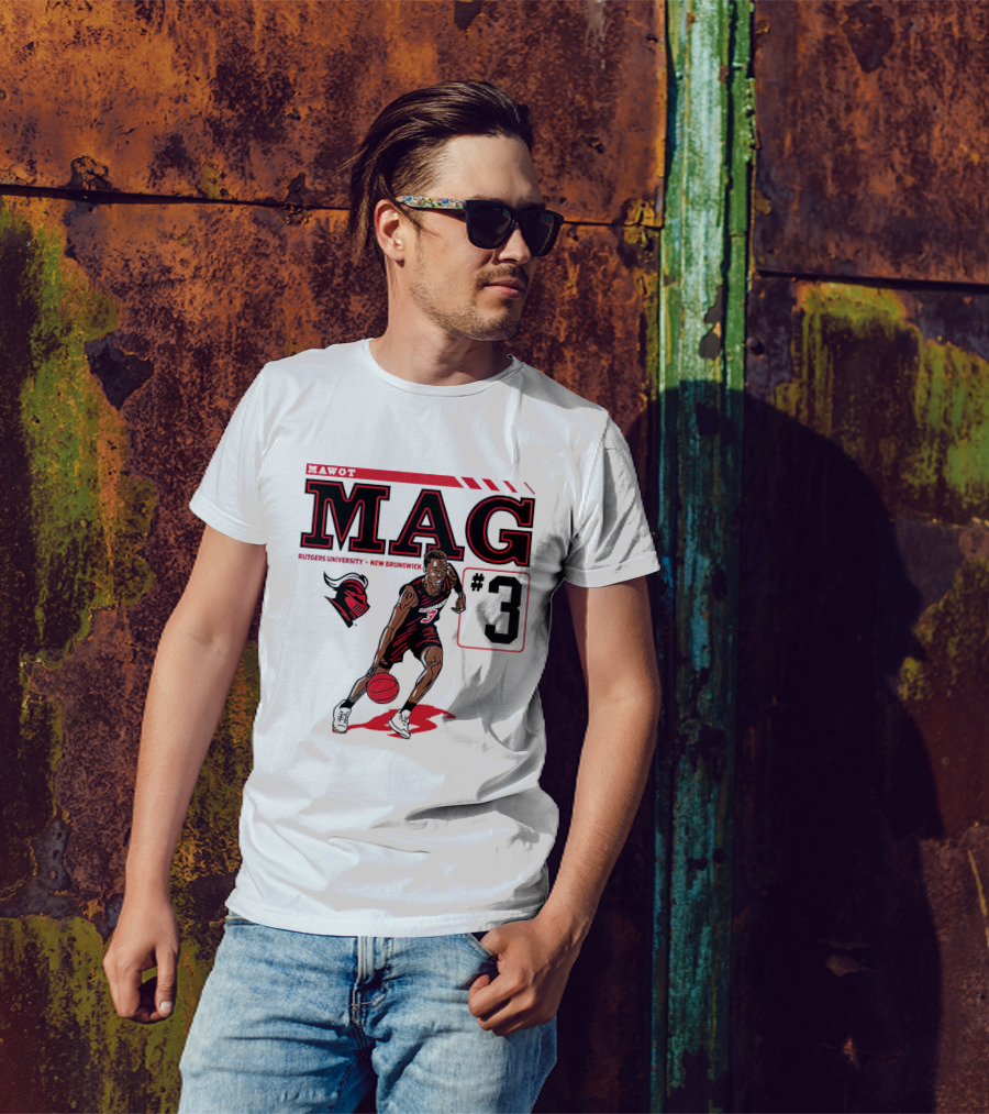 Mawot Mag #3 Rutgers Scarlet Knights Basketball Caricature Rutgers University New Brunswick T-Shirt