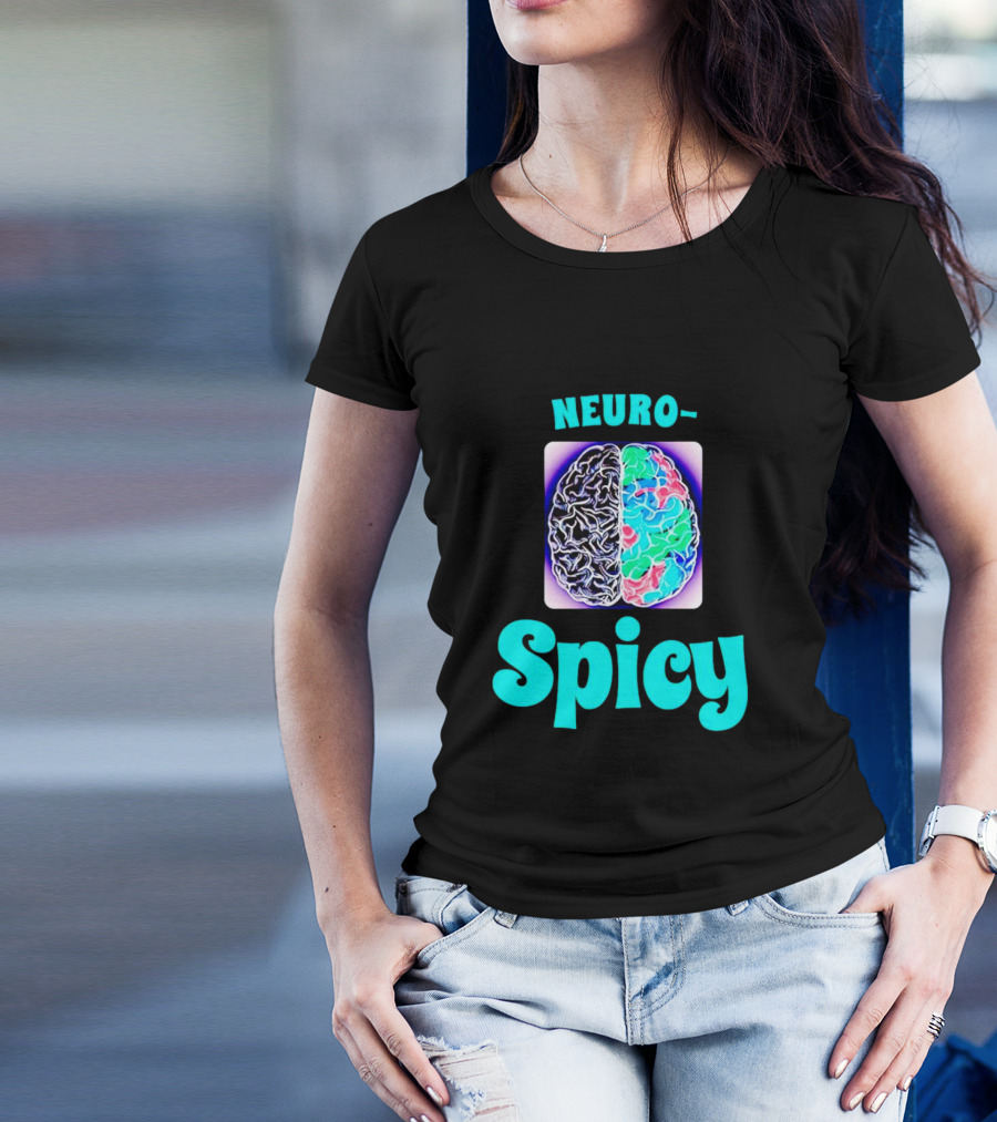 Neuro-Spicy Brains Vibrant Colorful Brain T-Shirt