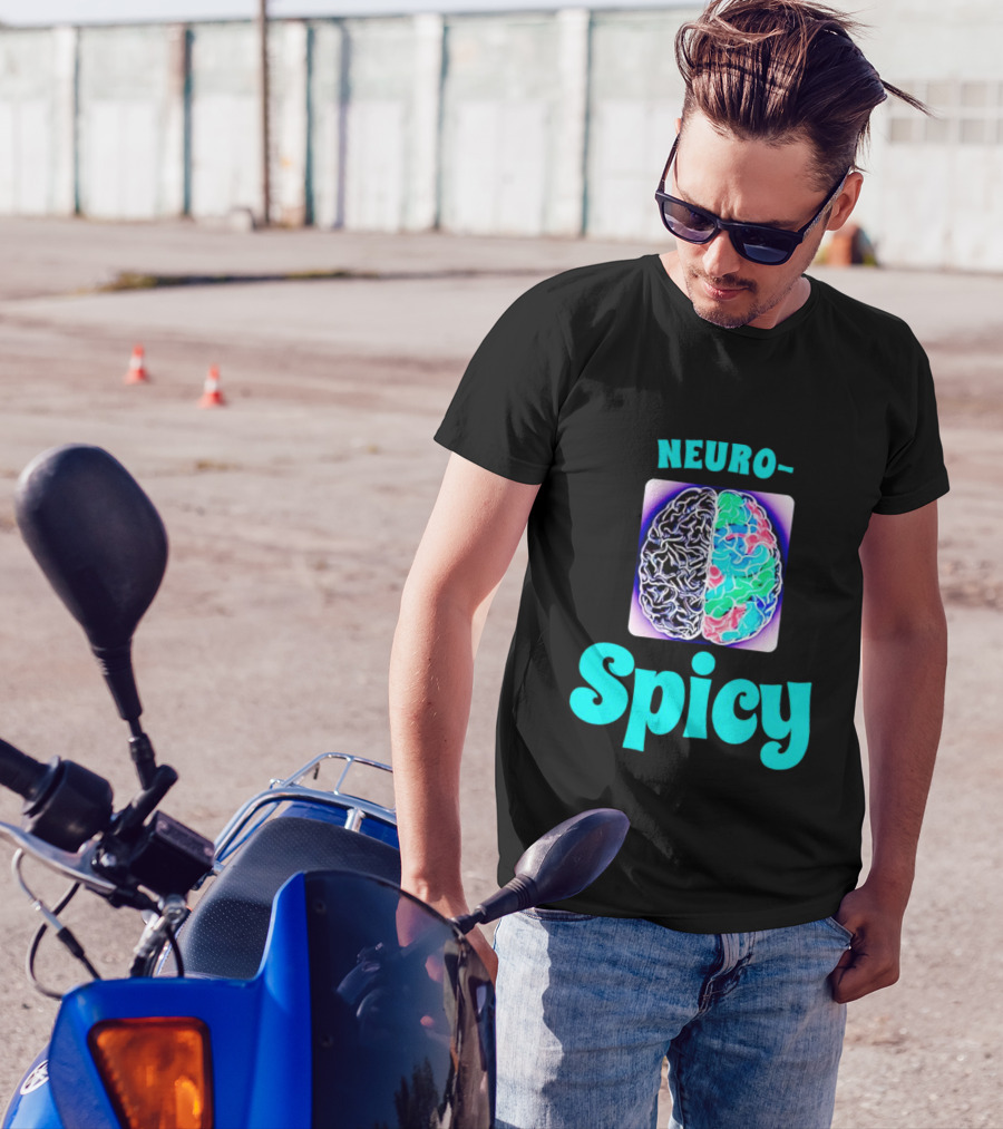 Neuro-Spicy Brains Vibrant Colorful Brain T-Shirt