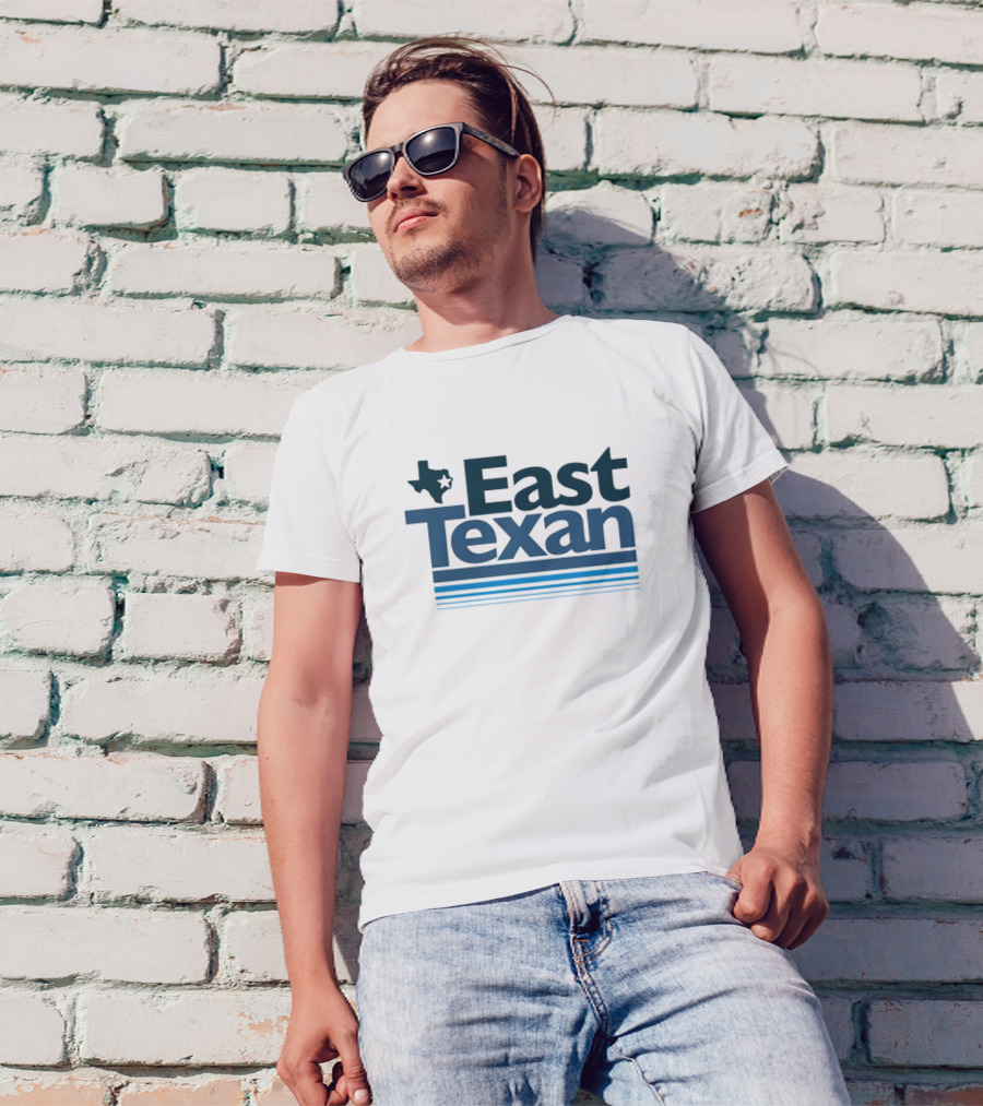 East Texan With Texas Map And Stripes T-Shirt