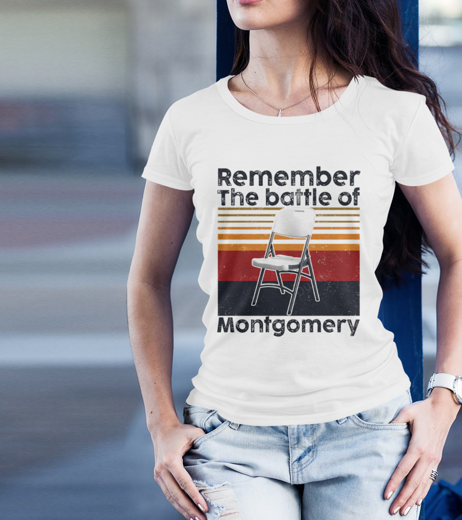 Remember The Battle Of Montgomery Vintage Chair Retro Lines T-Shirt