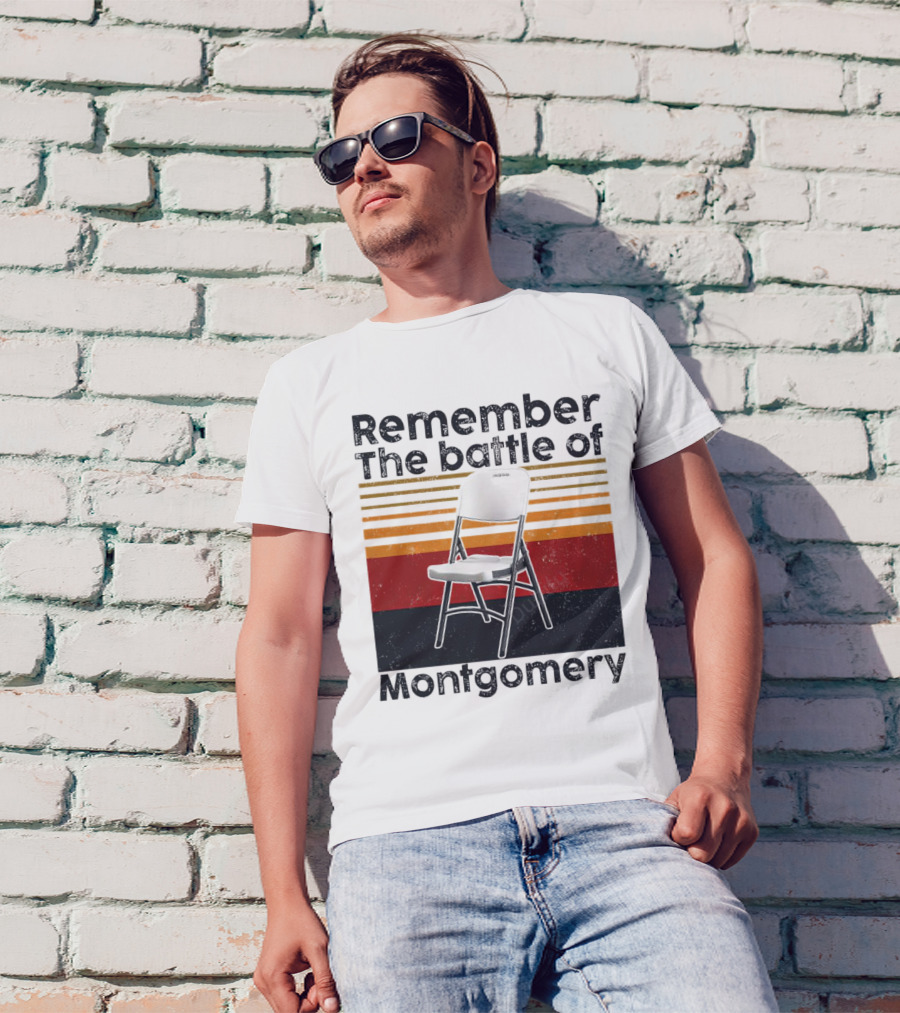 Remember The Battle Of Montgomery Vintage Chair Retro Lines T-Shirt