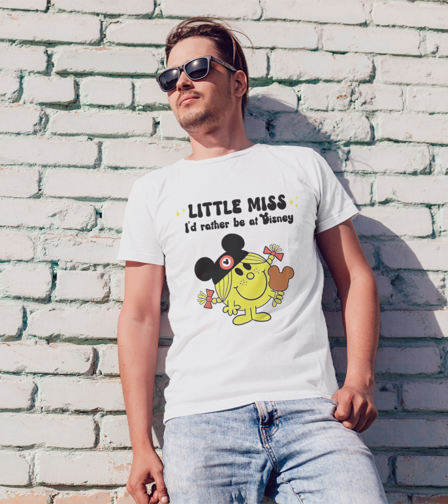 Little Miss I'd Rather Be At Disney With Mickey Ears And Treat T-Shirt