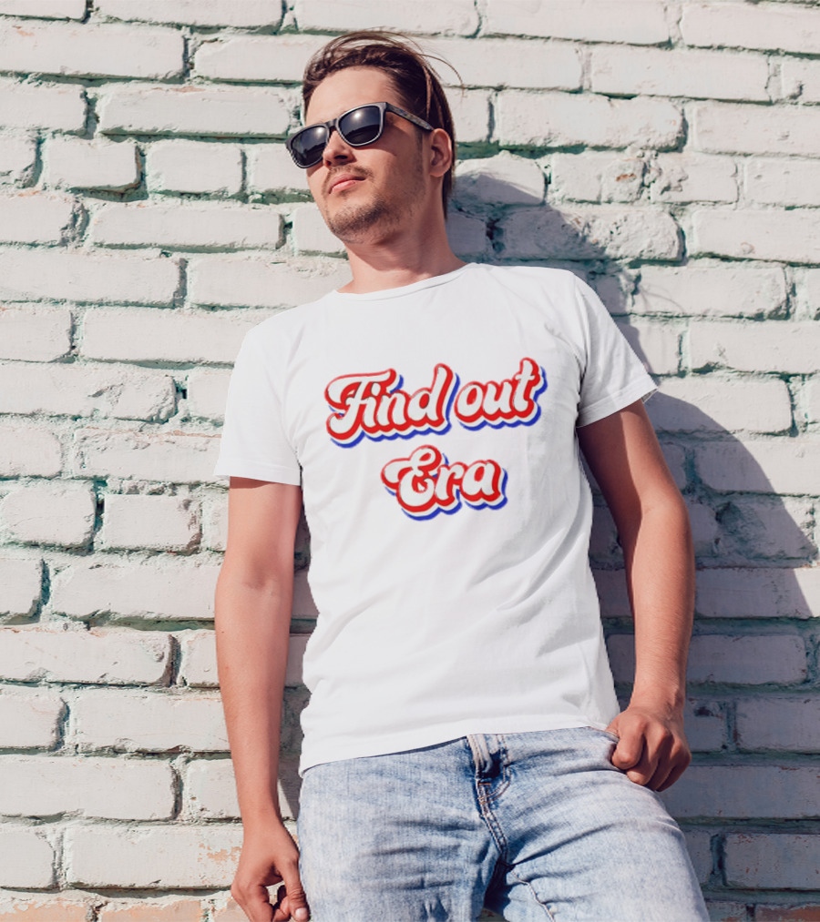 Find Out Era 3D Retro Red White Blue T-Shirt