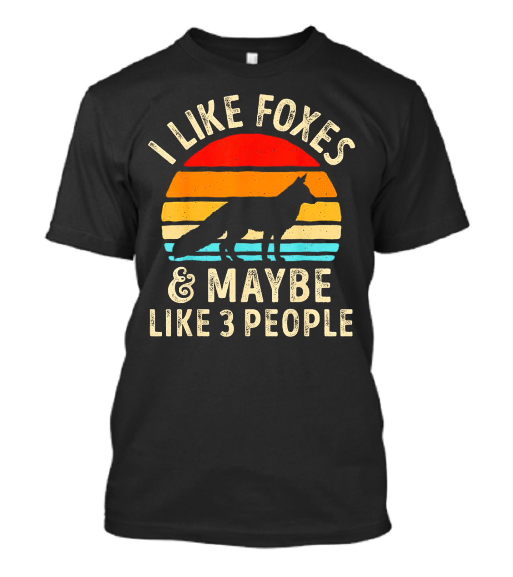 I Like Foxes And Maybe Like 3 People Vintage Sunset T-Shirt