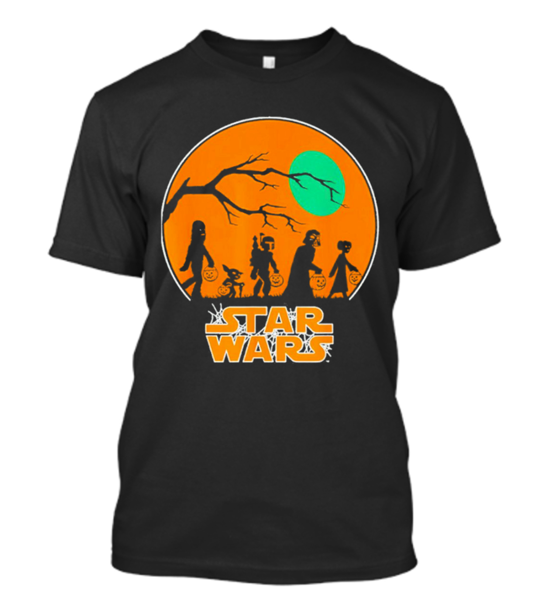 Star Wars Halloween Trick-or-Treating Silhouette Moon T-Shirt