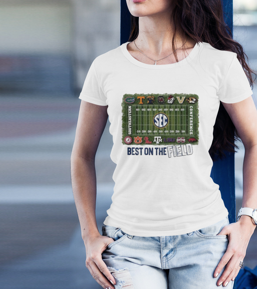 Southeastern Conference Football Best On The Field Logos And Teams T-Shirt