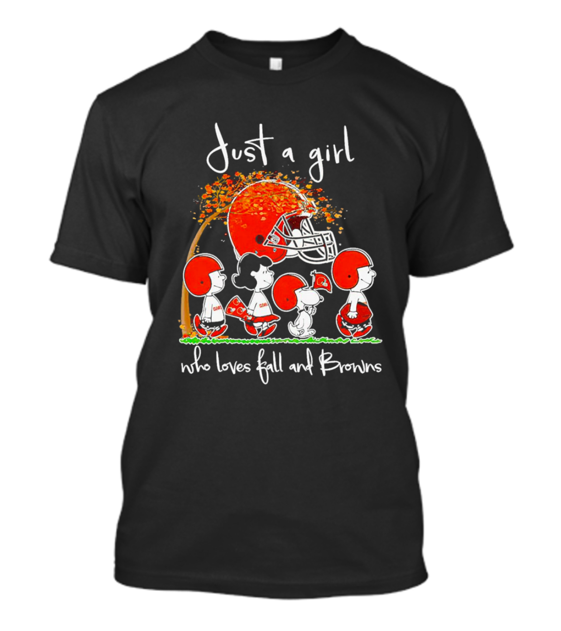 Just A Girl Who Loves Fall And Browns Peanuts Snoopy T-Shirt