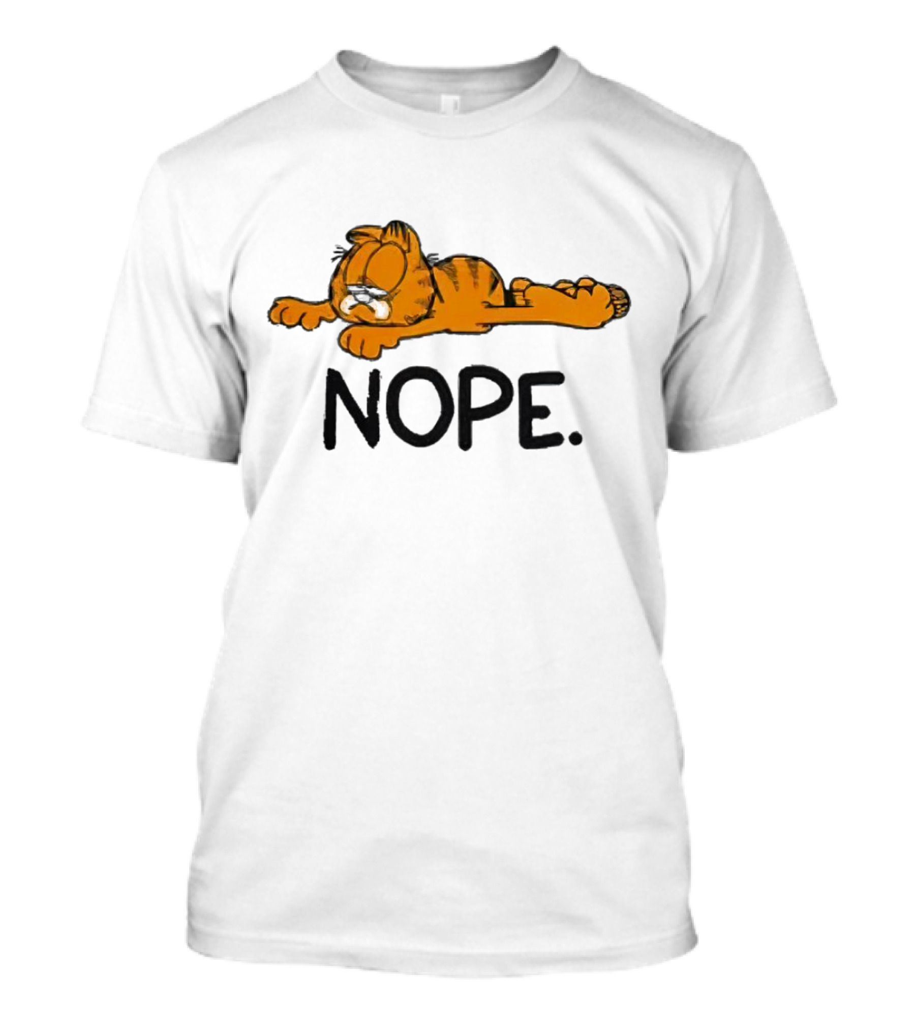 Garfield Sad Nope Classic Comic Lazy Mood T-Shirt