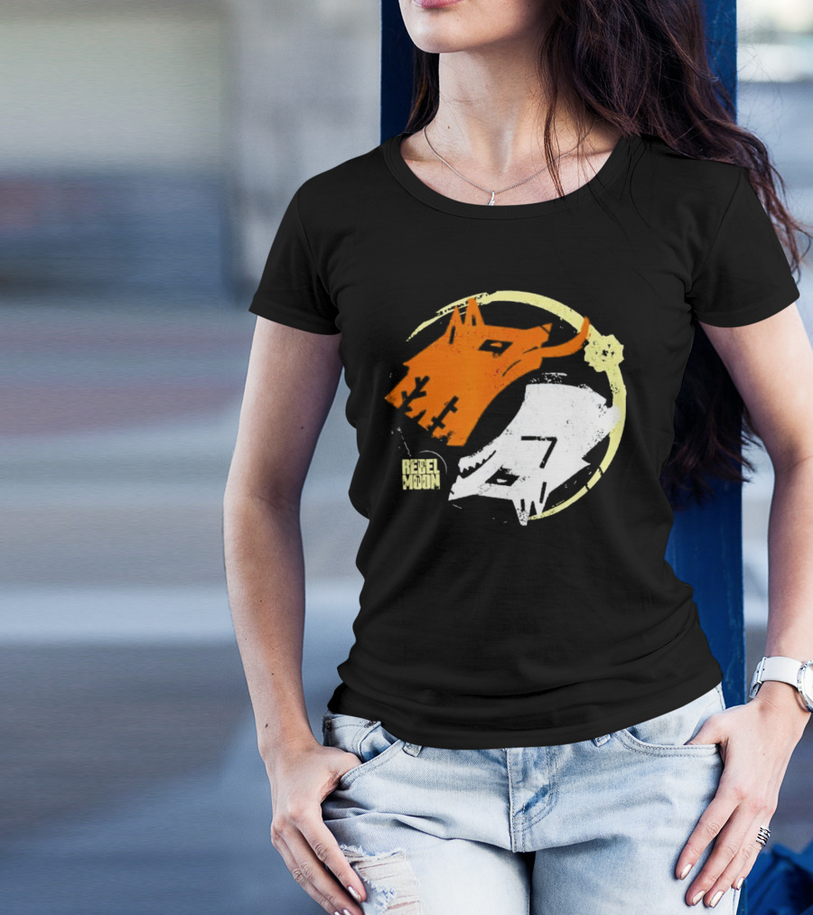Rebel Moon Wolf Head Yin Yang T-Shirt