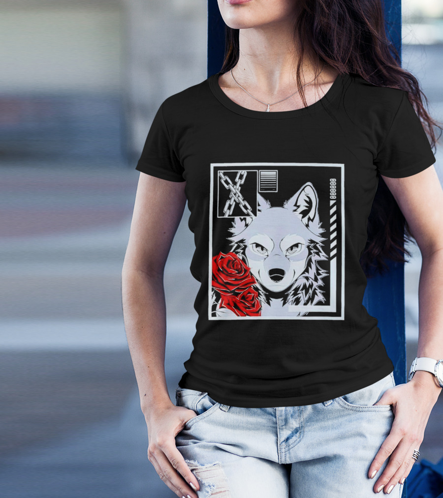 Wolf Rose Chains Red 88888 T-Shirt