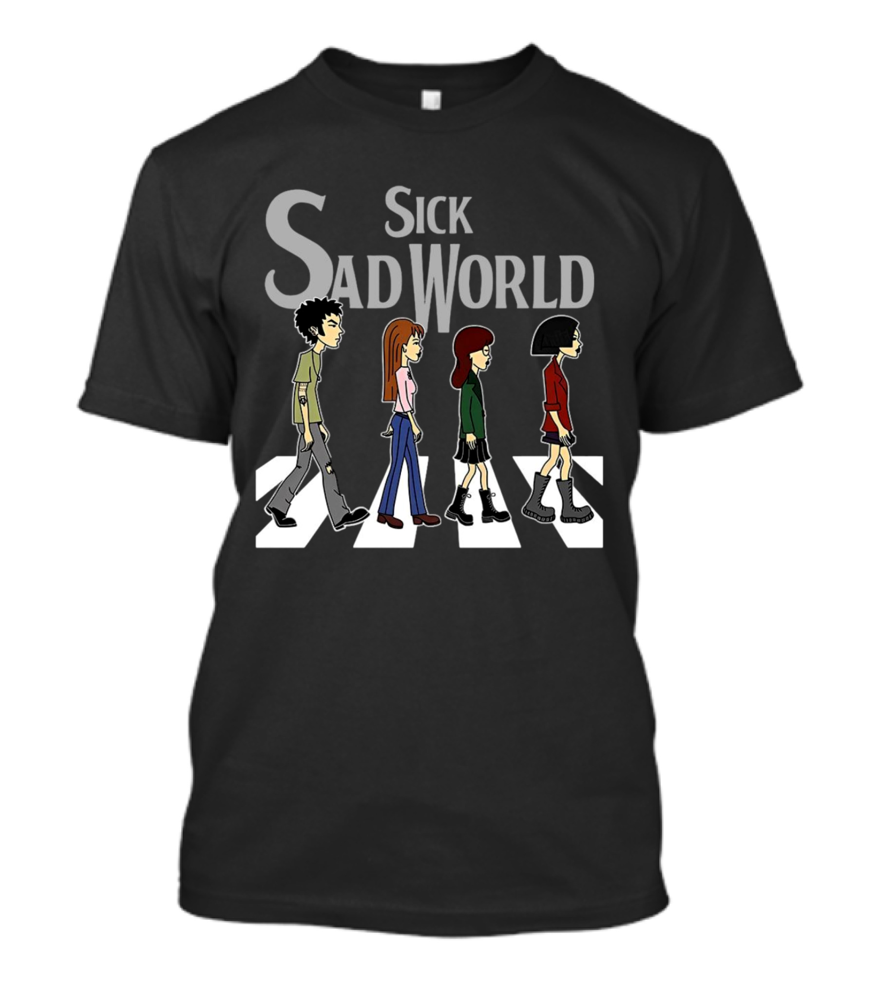 Sick Sad World Daria And Friends Abbey Road Cartoon T-Shirt