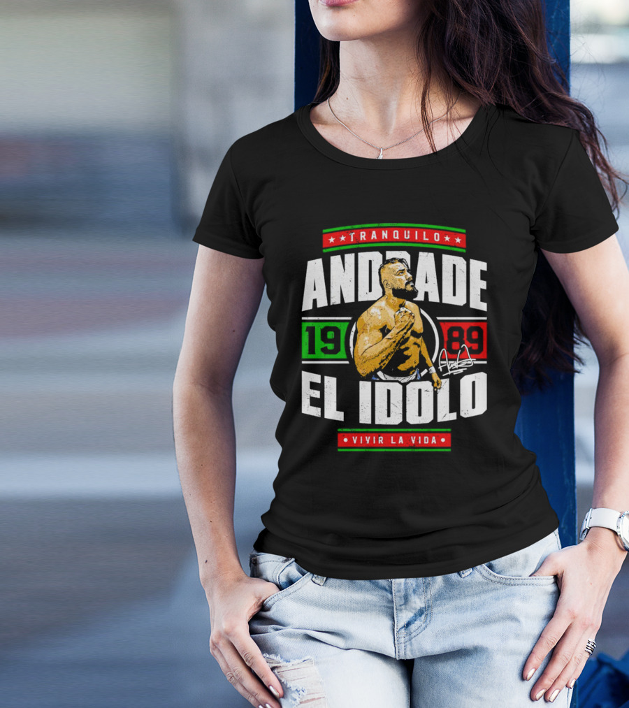 Tranquilo Andrade El Idolo 1989 Vivir La Vida Signature T-Shirt