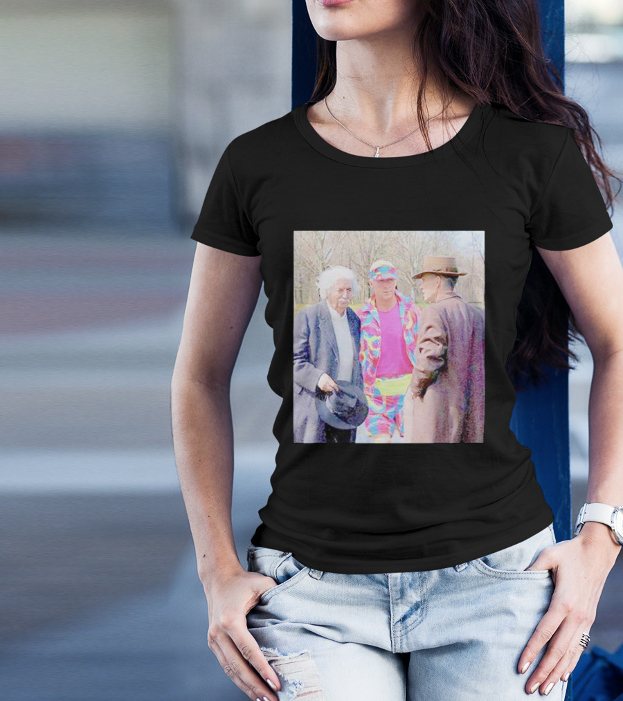 Albert Einstein Oppenheimer Ken Barbie Funny Barbenheimer Iconic Meeting T-Shirt