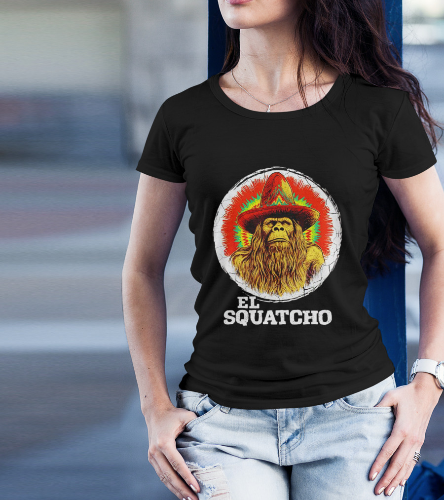 El Squatcho Psychedelic Sombrero Bigfoot T-Shirt