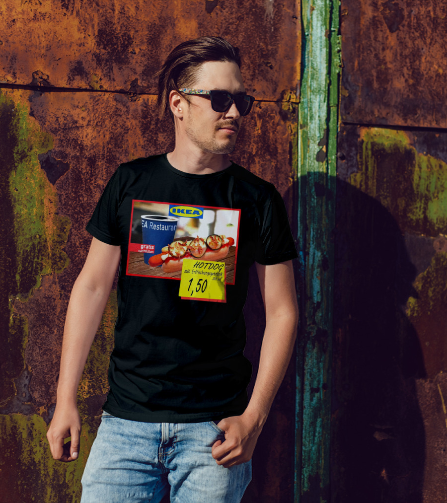 IKEA Hotdog Gratis Nachfüllen Mit Erfrischungsgetränk 1,50 Euro T-Shirt