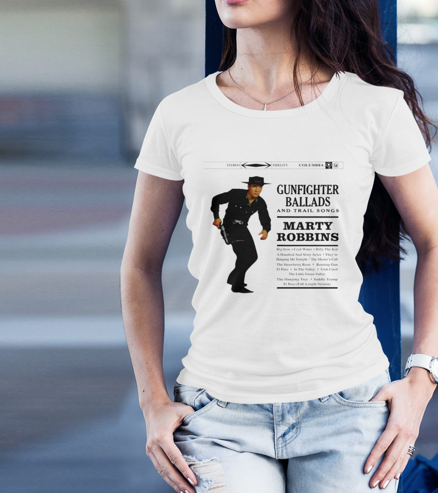 Marty Robbins Gunfighter Ballads And Trail Songs Album Cover Art Columbia T-Shirt