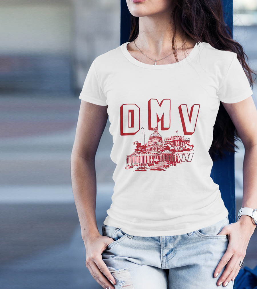 Washington Commanders DMV Capitol Building Sketched T-Shirt