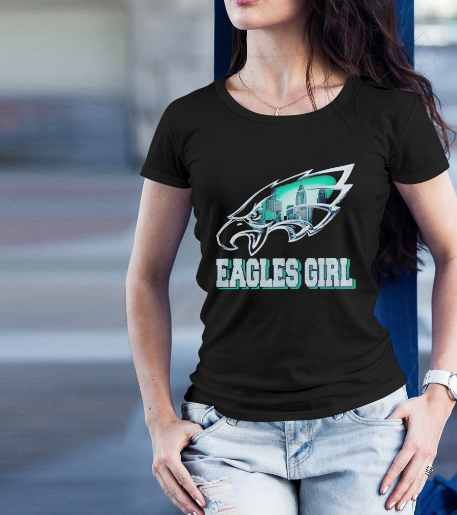 Philadelphia Eagles Girl Fly Eagles Fly Skyline T-Shirt